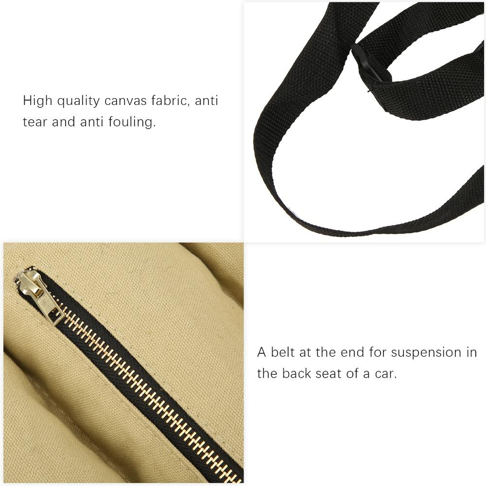 With 5 Zipper Pockets Tool Roll Up Pouch Heavy-Duty Wrench Tool Roll  Car Back Seat