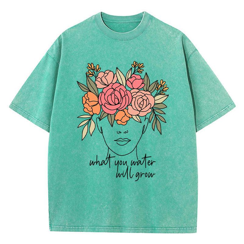 

What You Water Will Grow Graphic Print Female T Shirts Casual Hip Hop T-Shirt Cool Soft Tee Clothes Cool Comfortable Tshirts 4XL