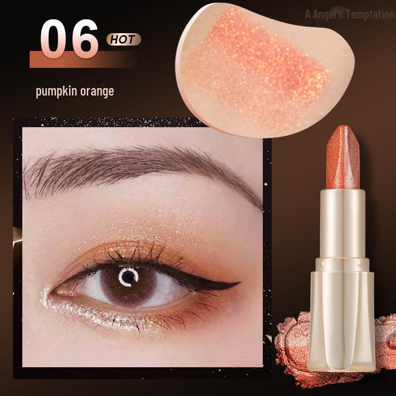 

Двухцветные тени для век Angel s Temptation: Легкий перламутровый макияж одним касанием, стойкий для новичков. оранжевый/тыква