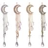 Retro Women Rhinestone Inlaid Moon Tassel Clip Hairpin Pendant Hair Jewelry Gift
