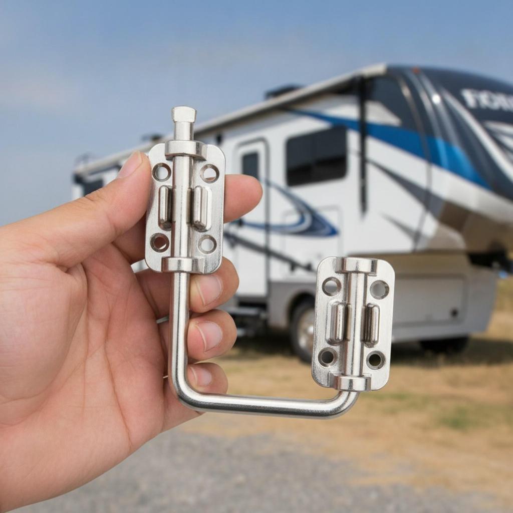 Swing Arm Latch Metal RV Door Compatible for Hatches, Cabinets, DIYers