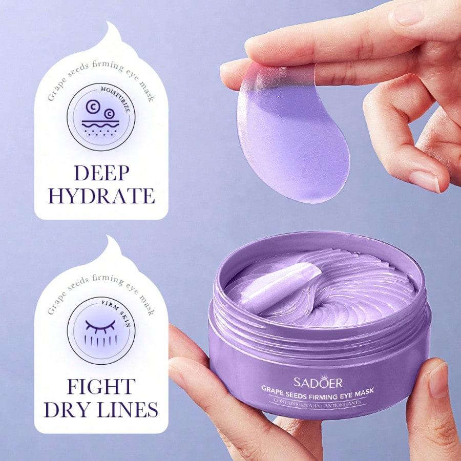 1pc Grape Seed Eye Mask, Eye Care, Moisturizing, Reducing Fine Lines, Improving Dry & Rough Eye Area