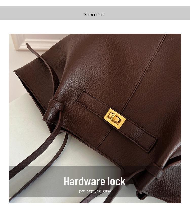 Cross Retro High-End Women's Versatile Tote, European-American Fashion, Large Capacity Shoulder Bag