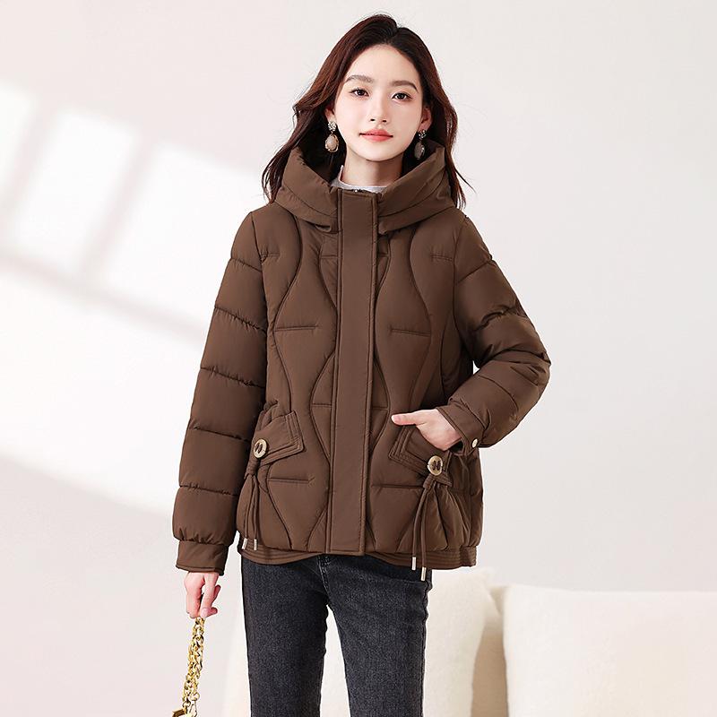 Women's short cotton-padded clothes, winter foreign style, high-end hooded and thin, thickened warm cotton-padded jacket ins jacket tide