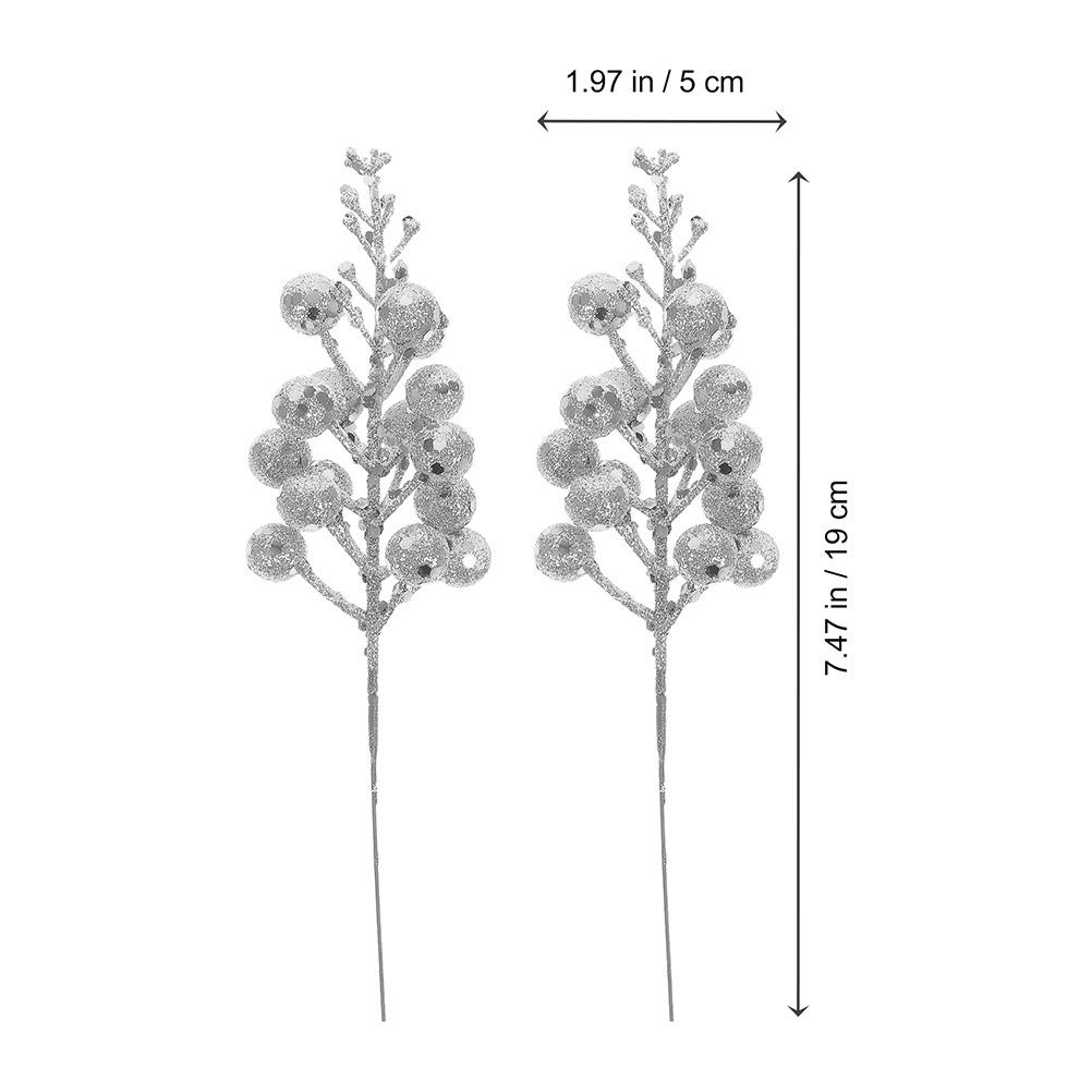 12Pcs Glitter Artificial Berry Picks Fake Christmas Berries for Wreath Xmas Tree Decor Simulation Snowflake Garland DIY Craft