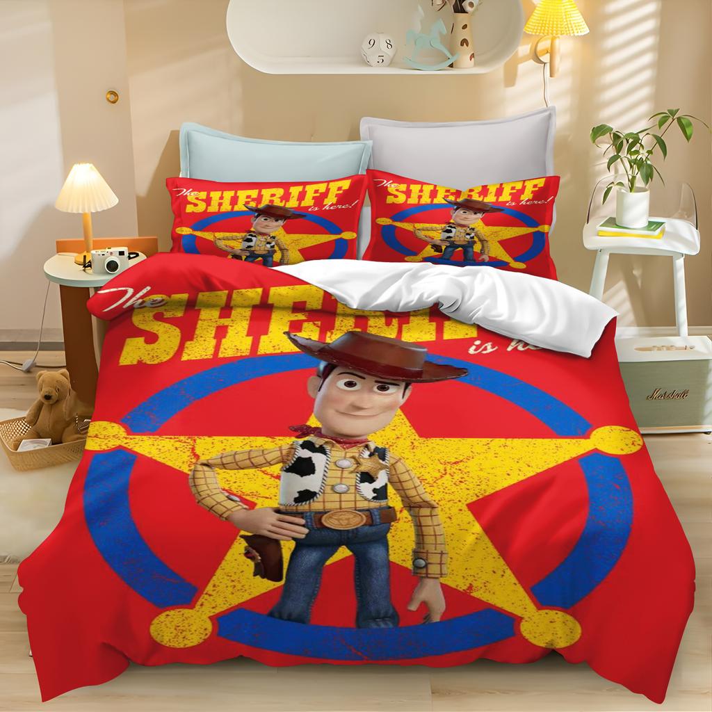 Toy Story Kreslený Povlak na Peřinu Sada Povlečení pro Kluky Buzz Rakeťák Roztomilý Potisk Šetrný k Pokožce Prodyšný Domácí Textil Anime