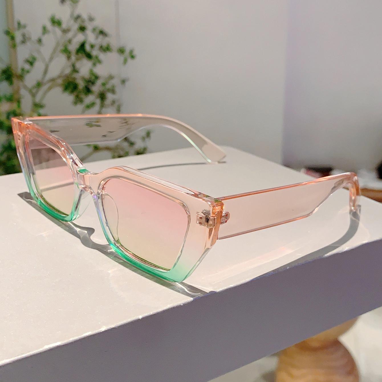

KAMMPT Vintage Cat Eye Sunglasses Women Stylish Candy Color Vacation Outdoor Sun Glasses Trendy Fashion Brand Designer Shades without case