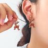 Pinkdudu Women Earrings Zinc Alloy Christmas Tree Snowflake Bear Deer Earrings Minimalist Holiday Jewelry Festive Accessories PD2351