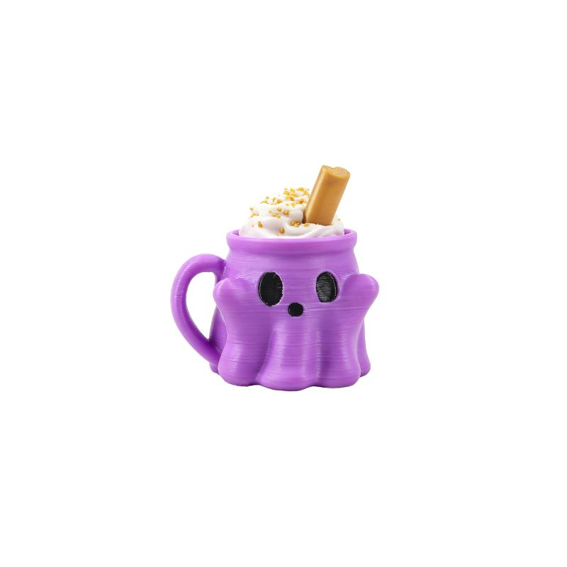 3D Printed Ghost Ice Cream Keychain Fidget Clicker Stress Relief Pendant Funny Halloween Accessory for Backpack Gift