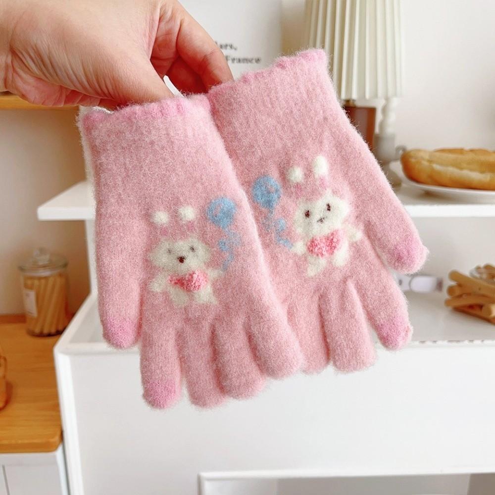 Luvas de Pelúcia à Prova de Frio Luvas Fofas de Coelho de Desenho Animado Novas Luvas Quentes Inverno