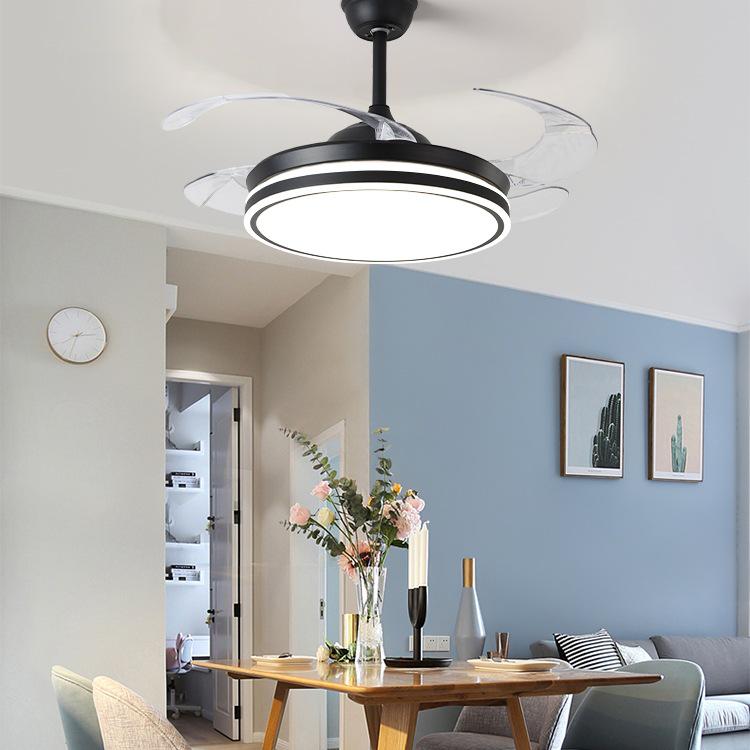 Smart Variable Frequency Ceiling Fan with Chandelier for Living Room, Bedroom, and Restaurant