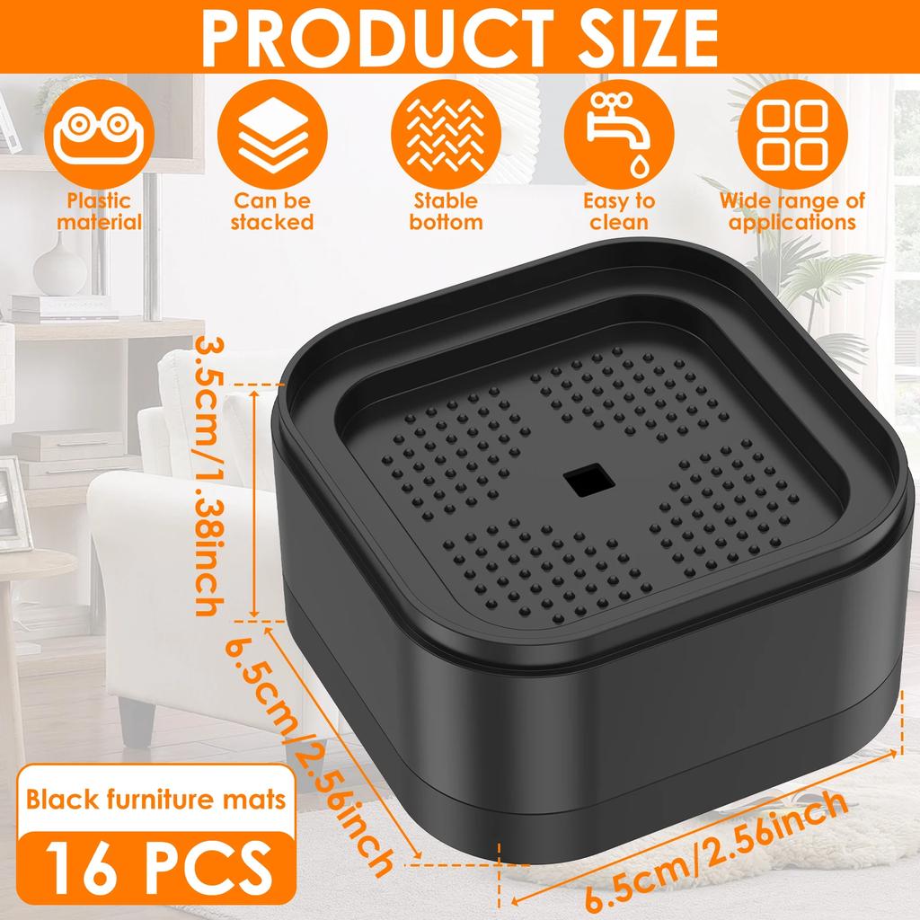 8/16 Pcs Furniture Risers Heavy Duty Bed Chair Table Heightening Foot Pad Non-slip Floor Protecto Furniture Feet Leg Lift