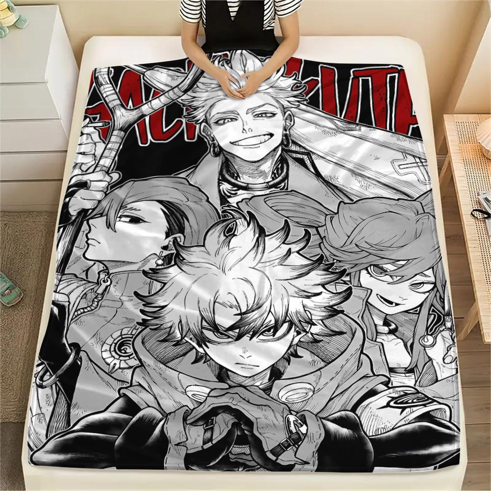 1 szt. Koc flanelowy z nadrukiem Gachiakuta, Wysokiej jakości, Na wszystkie pory roku, Wystrój domu, Ciepło i komfort, Idealny na prezenty świąteczne