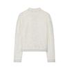 2025 European Style Women's Lace Crochet Stand Collar Shirt with Disc Buckle Waist