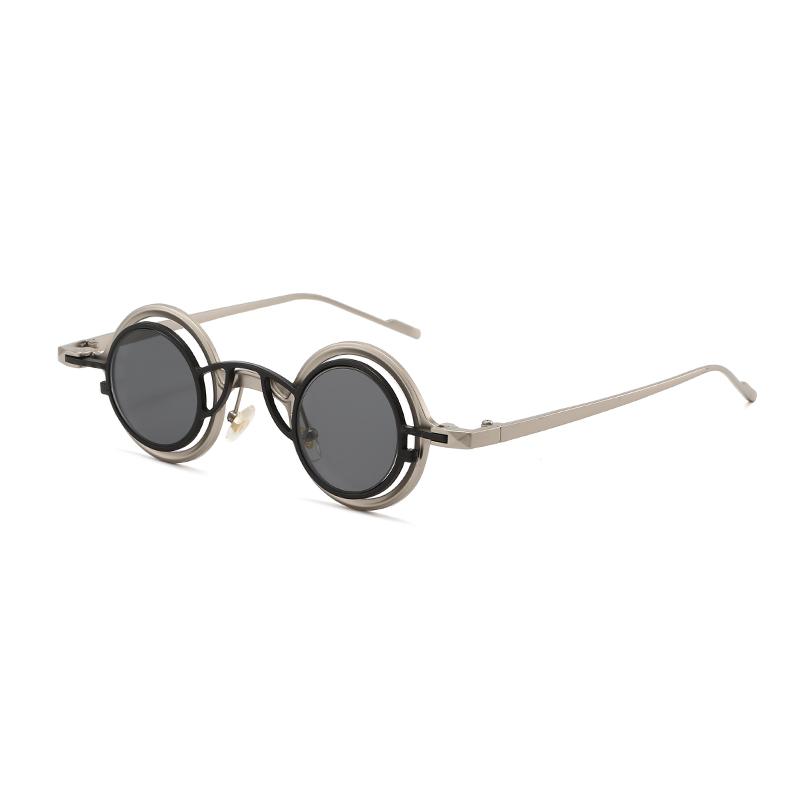 Retro Round Metal High-end Sunglasses for Men and Women Fashion Trendy Sunscreen Outdoor Sunshade UV Resistant Glasses