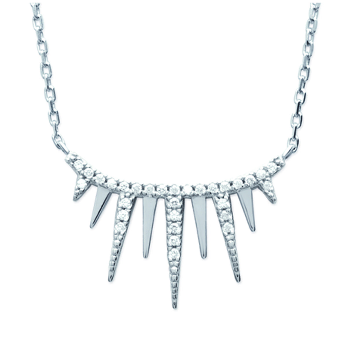 

Les Trésors De Lily [N6232] - Белое серебряное колье Sissi (с родиевым покрытием) - 22x13 мм