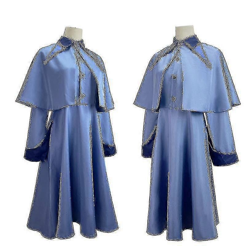 Damen Blaues Kleid Umhang Hut Set Rollenspiel Kostüm