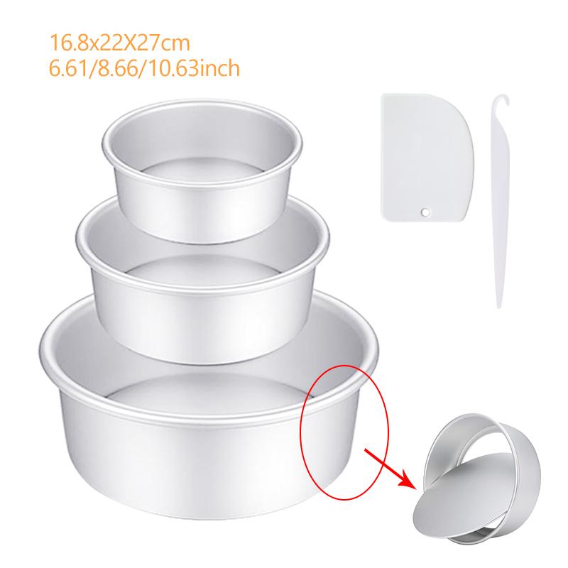 Anodized Aluminum Set 4/6/8/10 Inch Fixed/Removable Bottom Mold Round Chiffon/Angel Baking Cheesecake Tin 0059