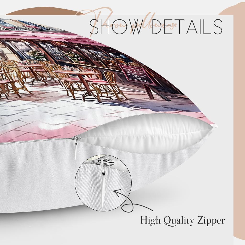 1pcs Landmark Buldings  Paris Pillowcase Square Bedroom Cushion Covers Zipper Living Soft Home Comfortable Decor 45x45cm