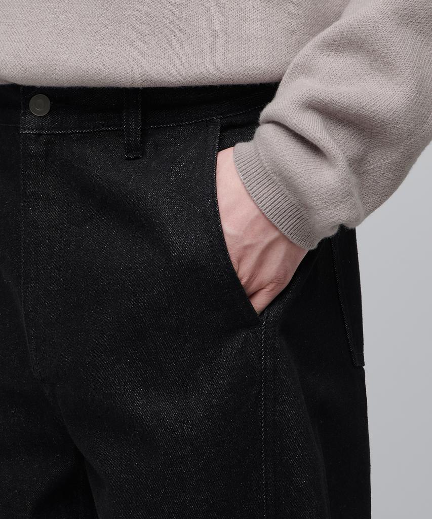 Musinsa Standard Twist Semi-Balloon Denim Pants [Raw Black]