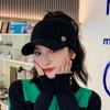 Women Hats 2025 New Autumn Winter Warm Rabbit Knitted Hats Outdoor Sports Golf Ponytail Hat Baseball Caps Empty Top Caps 1PC