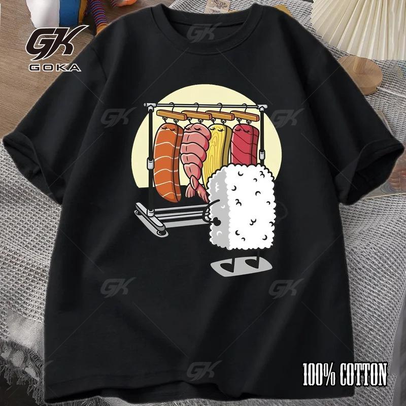 

Футболка Sushi Wardrobe Женская Мужская Смешная Высококачественная Футболка Хлопок Графические Футболки Смешная Футболка с коротким рукавом с принтом Мужские Топы M