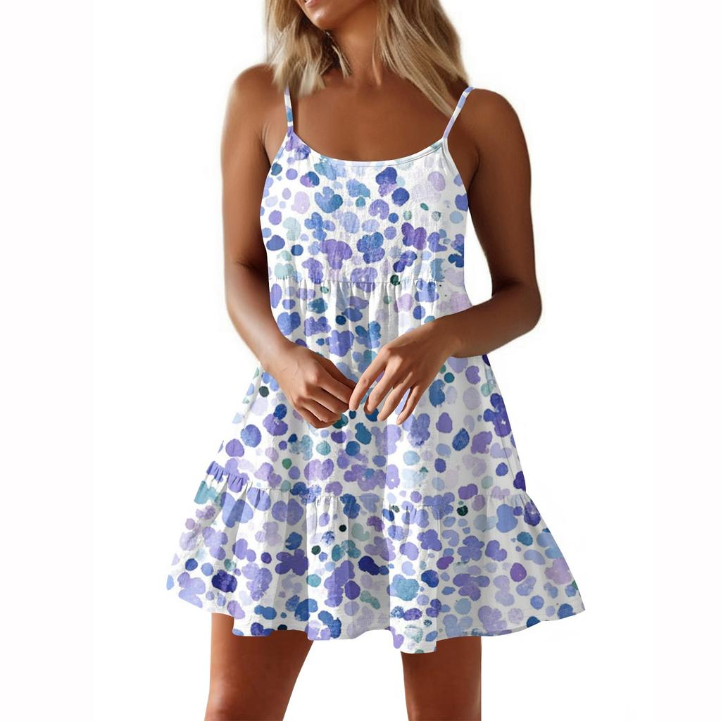 Estiva Sexy da Festa Colore Spalline Sottili Drappeggiato Corto Abito Casual Per Donne