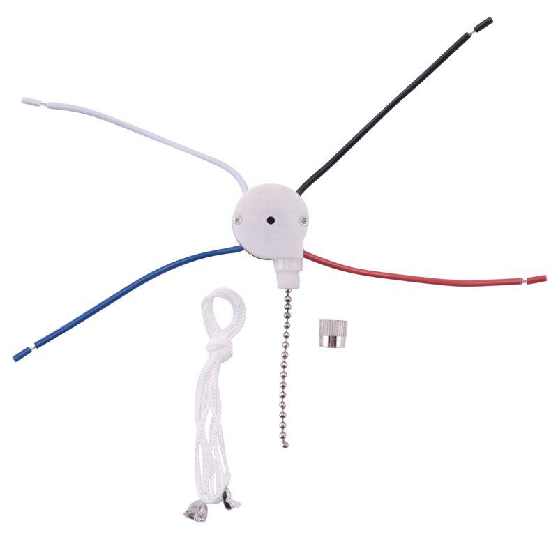 Feb.Ceiling Fan Switch Kit 3 Speed 4 Wire, Fan Switch Zipper Speed Control Switch, ZE-208S Pull Wire Switch With Rope
