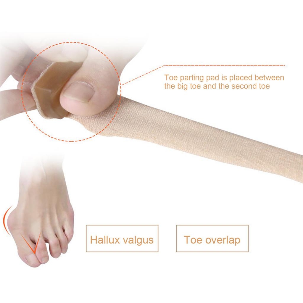 3pcs Toe Overlap Hallux Valgus Correction Bandage Elastic Fabric Toe Corrector Wrap
