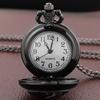 10pcs/lot Raven Red Moon Rose Black Quartz Pocket Watch Vintage Women Necklace Arabic Chain Clock Men Gifts Relgio