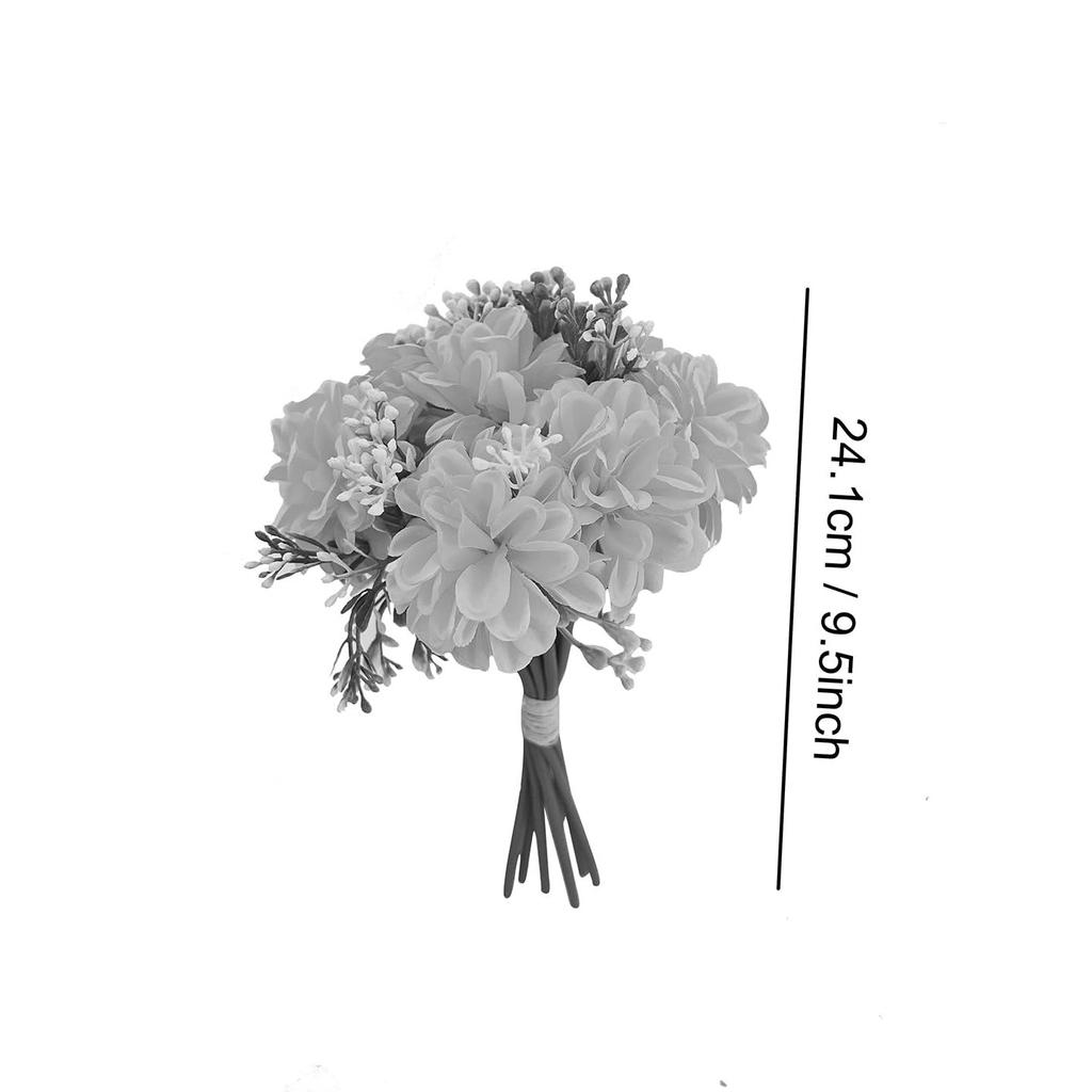 Latest Polyester Pack Of 2 Artificial Hydrangea Dahlia Flowers Bunch For Home Decor Vase Pot Living Room Bedroom Office Table Decoration Items