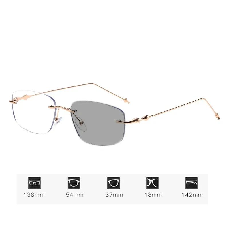Luxury Square Pochromic Sunglasses for Women Men Fashion Color Changing Anti-UV Minus Eyewear Diopter 0 To-4.0 Myopia Glasses