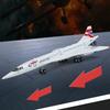 1/168 Alloy Concorde Supersonic Medium Range Airplane Model Metal Civil Passenger Transport Aircraft Model Sound Light Kids Gift