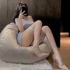 Sheer Black Silk Thigh-High Stockings - Transparent, Edgeless Design for Women