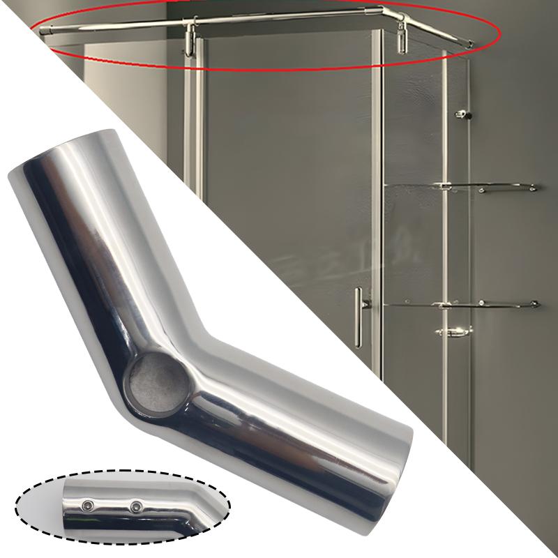 2-Way Pipe Fitting Elbow Marine 110/120/140 Degree Boat Hand Rail Fitting Elbow Pipe Connector 22/25mm with L Shape Hex Key