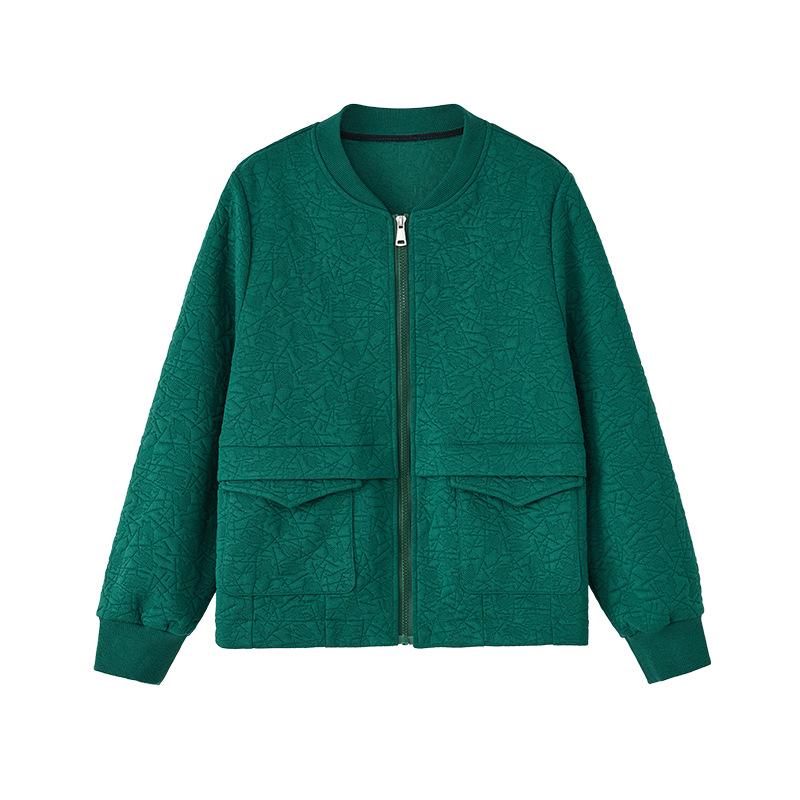 Plus Size Women's Casual Loose Round Neck Baseball Jacket - Short, Fat MM Style, Early Autumn 2024.