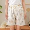 Home pants cartoon beach pants pajama pants cloud cotton shorts loose and thin casual summer can be worn outside the new high waist