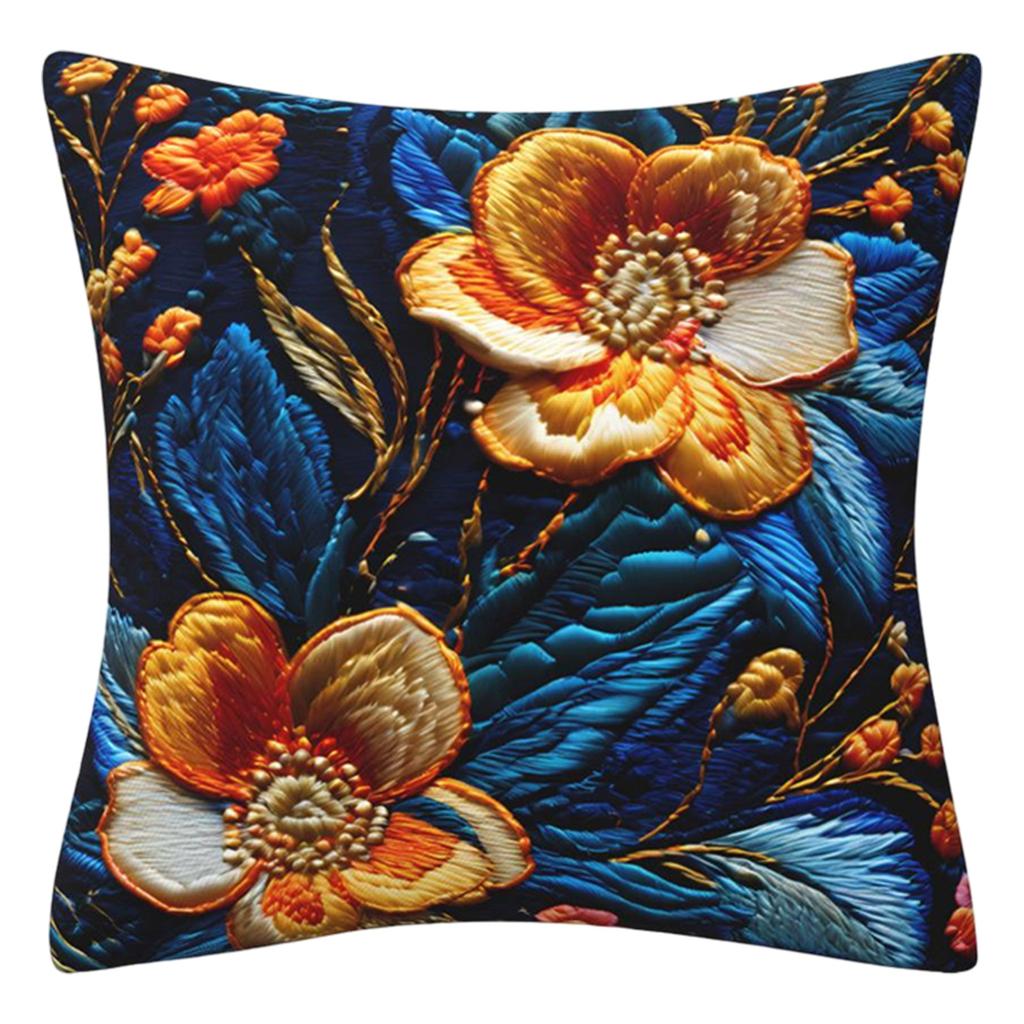 Imitation Embroidery 3D Flower Pillowcase For Spring And Summer, Fashionable And Sofa Cushion Cover