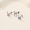 Pink Sweet Butterfly Zirconia Titanium Steel Ear Cartilage Studs for Women - Versatile, High-End Double Spiral Screw Design.