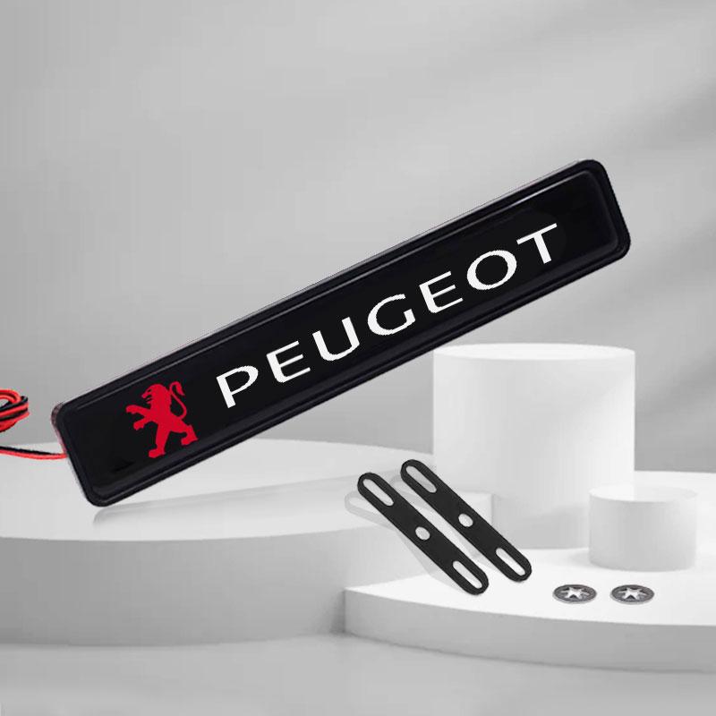 2026 Het Bilklistermärke Bil Dekorativ Lampa LED Främre Motorhuv Gitter Emblem Märke Dekor För Peugeot 407 3008 307 308 206 508 208 207