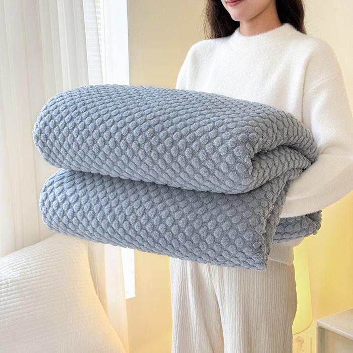 Thick Shawl Blanket Warm Soft Blanket Living Room Decorative Blanket Fluffy SofaBlanket OverSize Coral Fleece Bedspread for Home