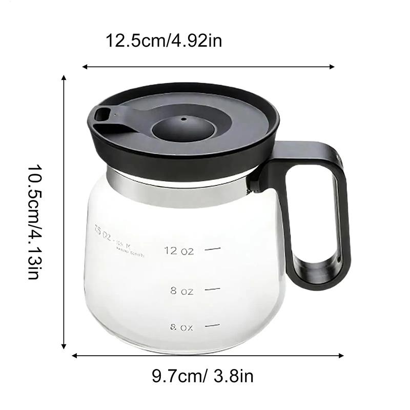16 Oz Glass Coffee Mug That Looks Like A Coffee Pot Style Shape Mini Heatproof Large Capacity Clear Cup With Travel Lid Gift