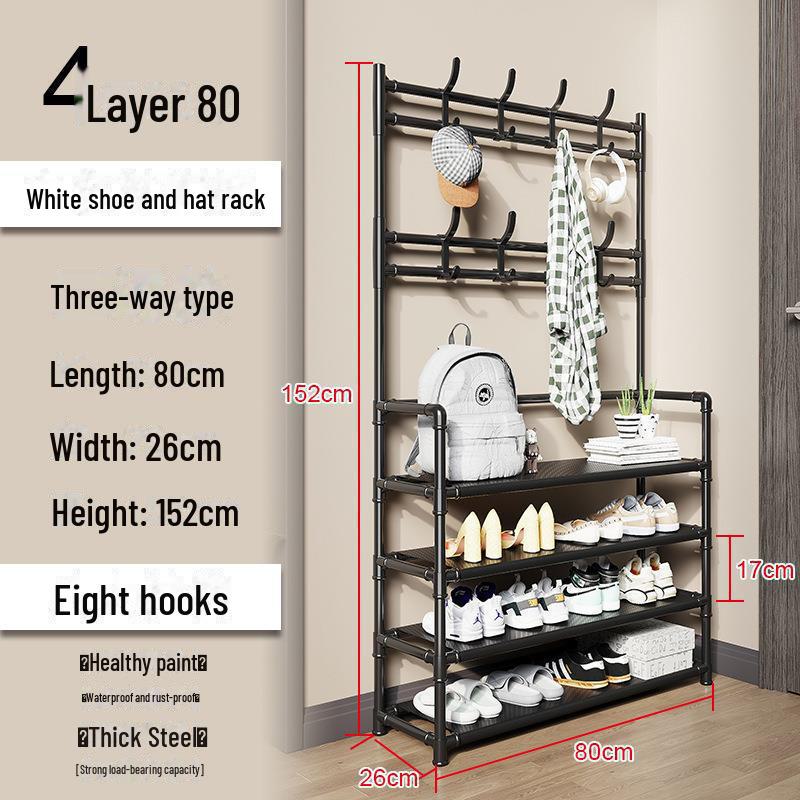 Platzsparender mehrstöckiger Schuh- und Hutständer für die Aufbewahrung im Haushalt und Schlafzimmer