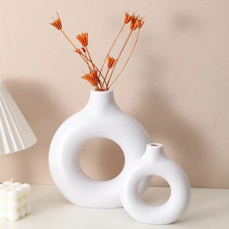 Nordisk Kreativmunkformad Plastblomkruka för Heminredning och Matsalsbord