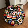 1pc Colorful Floral Moth Mandala Umbrella with Plastic Handle,Suitable for All Seasons Home Travel Outdoor UmbrellaDD1175