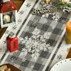 Artoid Mode Buffalo Plaid Snowflakes Christmas Table Runner, Seasonal Winter Kitchen Dining Table Decoration for Home Party Decor 13x72 Inch