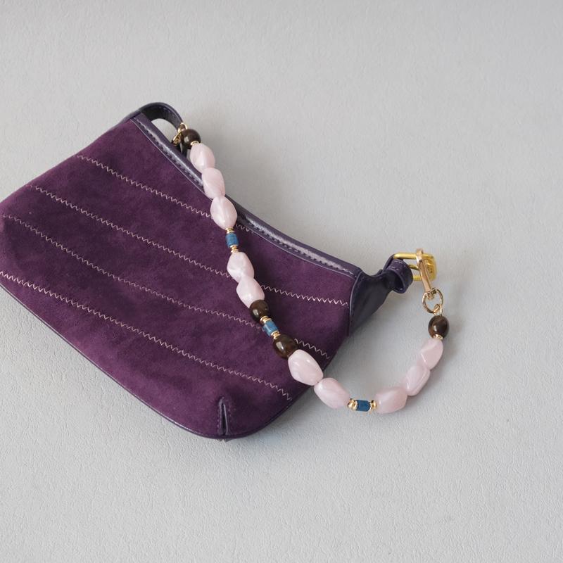 New Fashion Boutique Woman Bag Accessory Beige Beaded Chains Cute Acrylic Luxury Strap Women Elegant Bag Acrylic Handle Chain