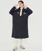 Metapeo Half-Zip Fleece Hooded Dress Charcoal