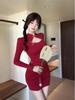 Autumn French Retro Long Sleeve Chinese Socialite Qipao Dress for Women