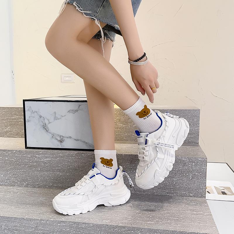 Sneakers Women's Shoes 2025 New Spring and Summer High-value Platform White Shoes Versatile Dad Shoes Casual Breathable Trendy Shoes